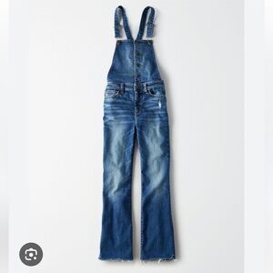 American Eagle Hi Rise Crop Overalls 6Long